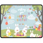 easter bunnies Double Sided Fleece Blanket (Medium)