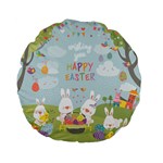 easter bunnies Standard 15  Premium Flano Round Cushion 