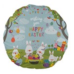 easter bunnies Large 18  Premium Flano Round Cushion 