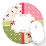 Shabby Chic Roses Round Mousepad