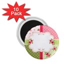 Shabby Chic Roses 1.75  Magnet (10 pack) 