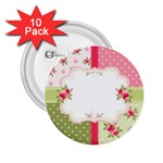 Shabby Chic Roses 2.25  Button (10 pack)