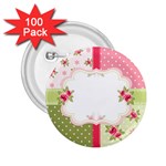 Shabby Chic Roses 2.25  Button (100 pack)