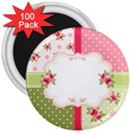 Shabby Chic Roses 3  Magnet (100 pack)