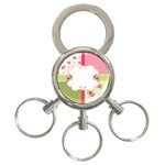 Shabby Chic Roses 3-Ring Key Chain