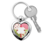 Shabby Chic Roses Key Chain (Heart)