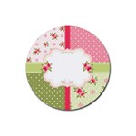 Shabby Chic Roses Rubber Coaster (Round)