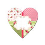 Shabby Chic Roses Magnet (Heart)