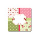 Shabby Chic Roses Magnet (Square)