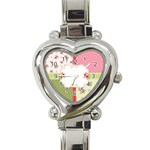 Shabby Chic Roses Heart Italian Charm Watch