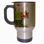 Shabby Chic Roses Travel Mug (Silver Gray)