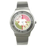 Shabby Chic Roses Stainless Steel Watch