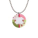 Shabby Chic Roses 1  Button Necklace