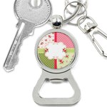 Shabby Chic Roses Bottle Opener Key Chain