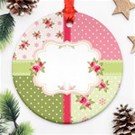 Shabby Chic Roses Round Ornament (Two Sides)