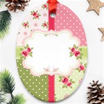 Shabby Chic Roses Oval Ornament (Two Sides)