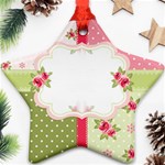 Shabby Chic Roses Star Ornament (Two Sides)