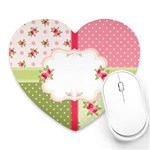 Shabby Chic Roses Heart Mousepad