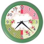 Shabby Chic Roses Color Wall Clock