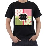 Shabby Chic Roses Men s T-Shirt (Black)