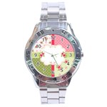 Shabby Chic Roses Stainless Steel Analogue Watch