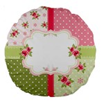 Shabby Chic Roses Large 18  Premium Round Cushion 