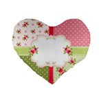 Shabby Chic Roses Standard 16  Premium Heart Shape Cushion 