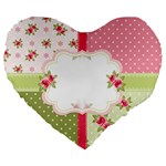 Shabby Chic Roses Large 19  Premium Heart Shape Cushion