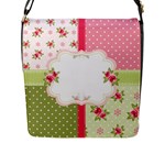 Shabby Chic Roses Flap Closure Messenger Bag (L)