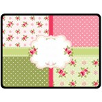 Shabby Chic Roses Double Sided Fleece Blanket (Large)