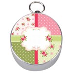 Shabby Chic Roses Silver Compass