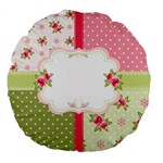 Shabby Chic Roses Large 18  Premium Flano Round Cushion 