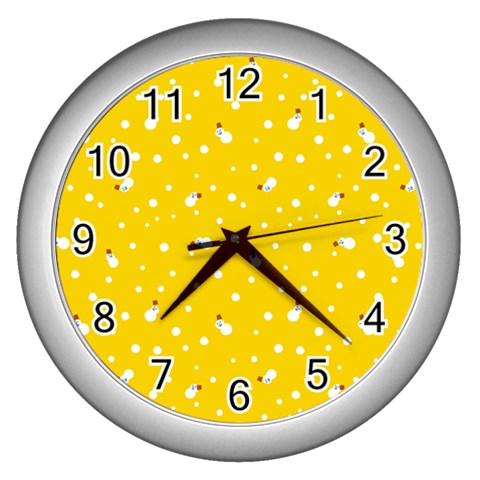 xmas0020 Wall Clock (Silver) from ArtsNow.com Front