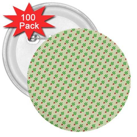 xmas0016 3  Button (100 pack) from ArtsNow.com Front