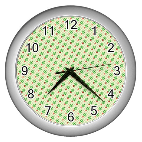 xmas0016 Wall Clock (Silver) from ArtsNow.com Front