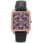 d20 Dice Rose Gold Leather Watch 