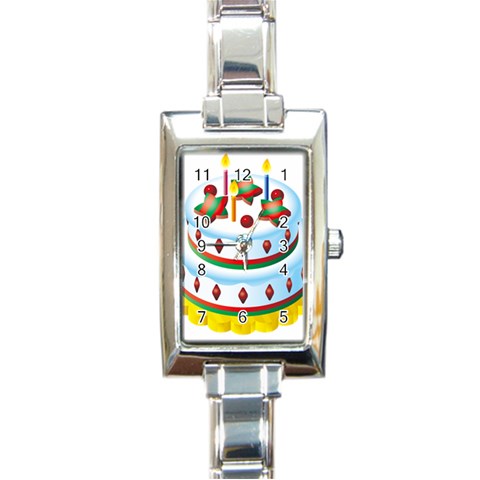 sxmas05 Rectangular Italian Charm Watch from ArtsNow.com Front