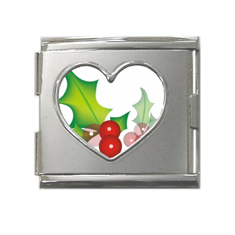 sxmas10 Mega Link Heart Italian Charm (18mm) from ArtsNow.com Front