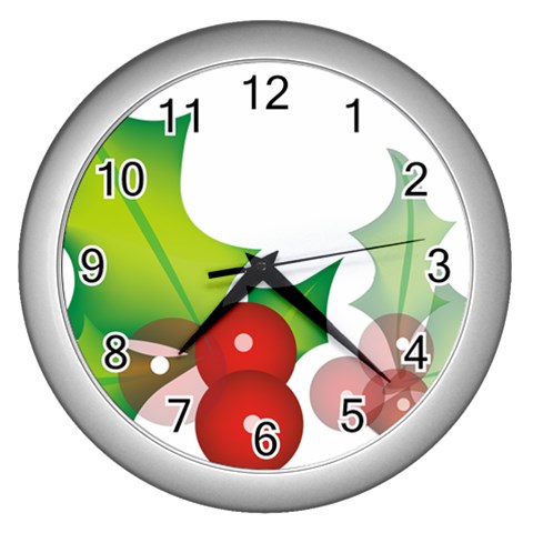 sxmas10 Wall Clock (Silver) from ArtsNow.com Front