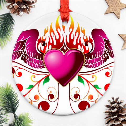 heart005 Ornament (Round) from ArtsNow.com Front