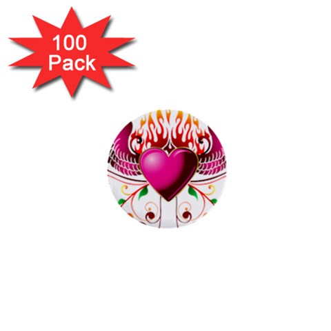 heart005 1  Mini Button (100 pack)  from ArtsNow.com Front