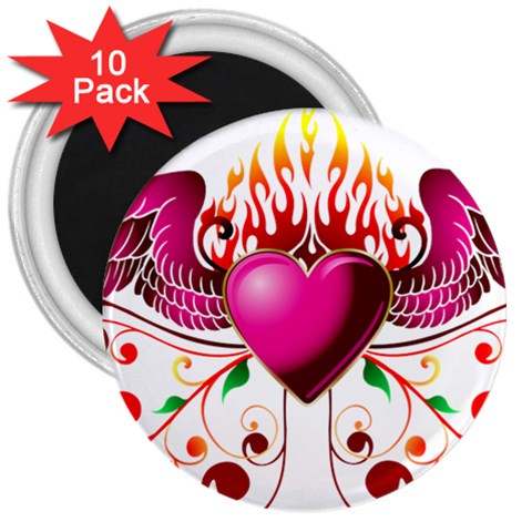 heart005 3  Magnet (10 pack) from ArtsNow.com Front