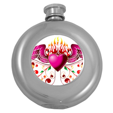 heart005 Hip Flask (5 oz) from ArtsNow.com Front