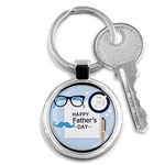 hipster happy Fathers Day  Key Chain (Round)