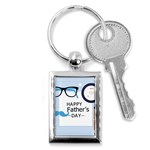 hipster happy Fathers Day  Key Chain (Rectangle)