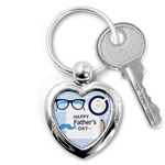 hipster happy Fathers Day  Key Chain (Heart)