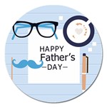 hipster happy Fathers Day  Magnet 5  (Round)