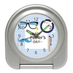 hipster happy Fathers Day  Travel Alarm Clock