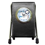 hipster happy Fathers Day  Pen Holder Desk Clock