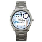 hipster happy Fathers Day  Sport Metal Watch